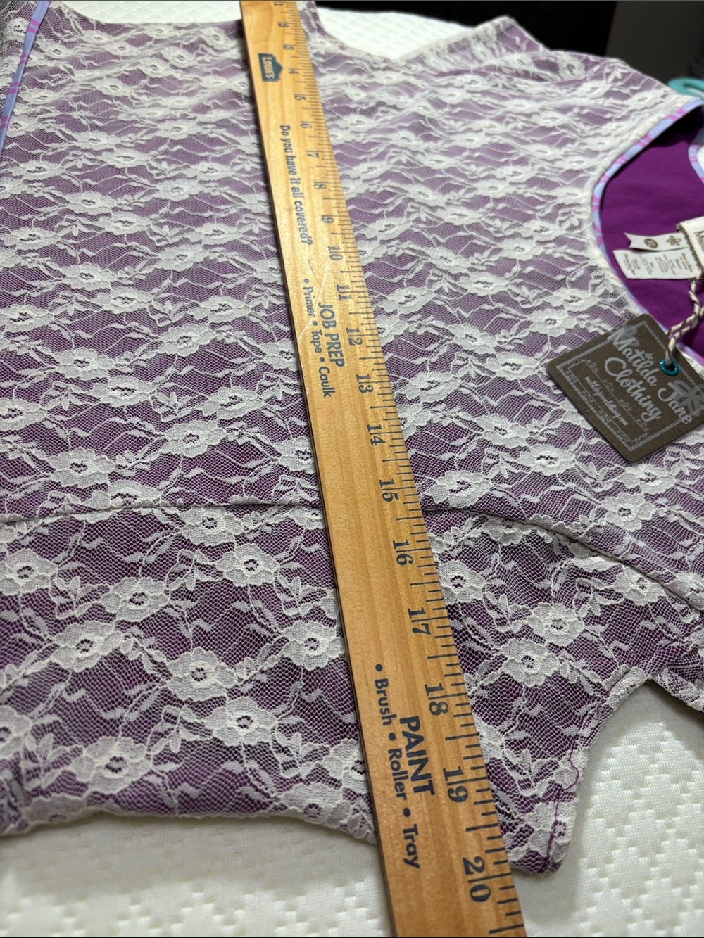 Matilda Jane Lavender Blouse with Cream Lace Overlay - Picture 7 of 11